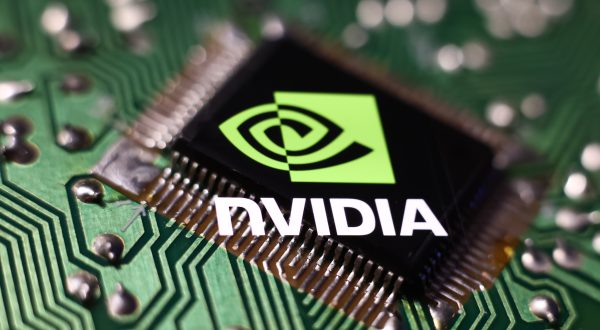 Logo von Nvidia auf einem Chip