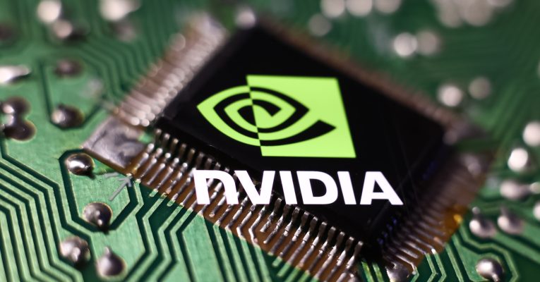 Logo von Nvidia auf einem Chip